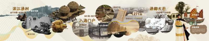 渔村沧桑变迁展板-采灵感-cailinggan.com