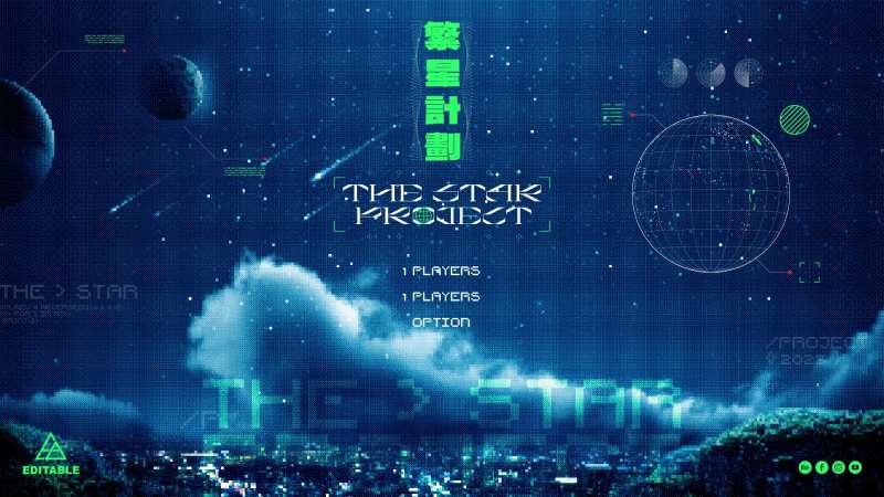 马赛克宇宙太空科幻背景-采灵感-cailinggan.com