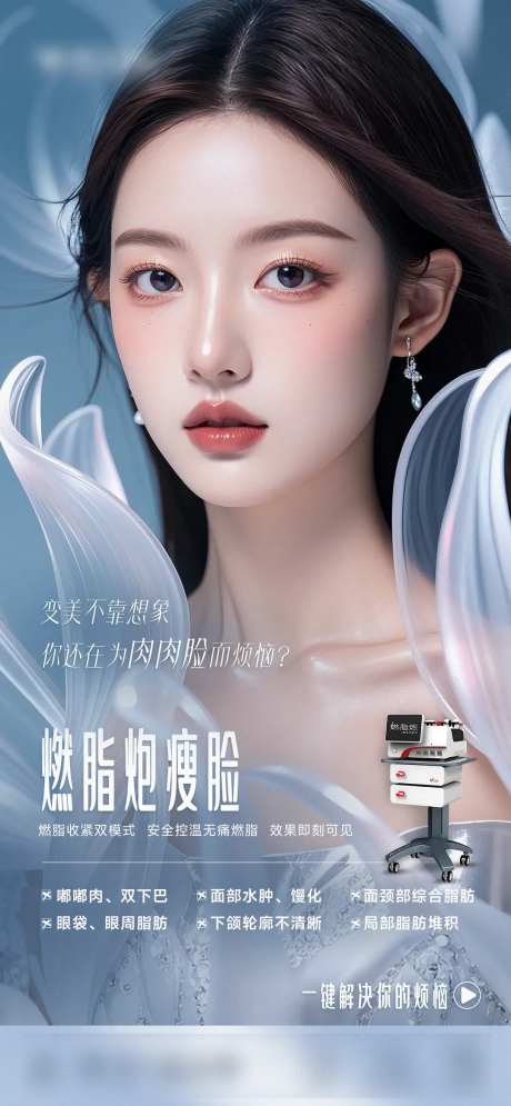 医美燃脂炮仪器瘦脸海报-采灵感-https://www.cailinggan.com/