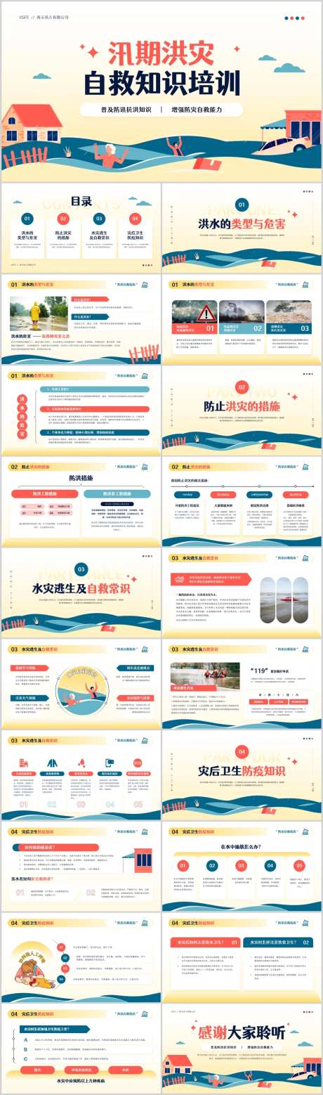 汛期防洪安全自救知识培训PPT-采灵感-https://www.cailinggan.com/