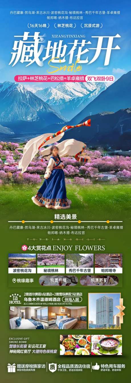 西藏桃花节旅游海报-采灵感-https://www.cailinggan.com/