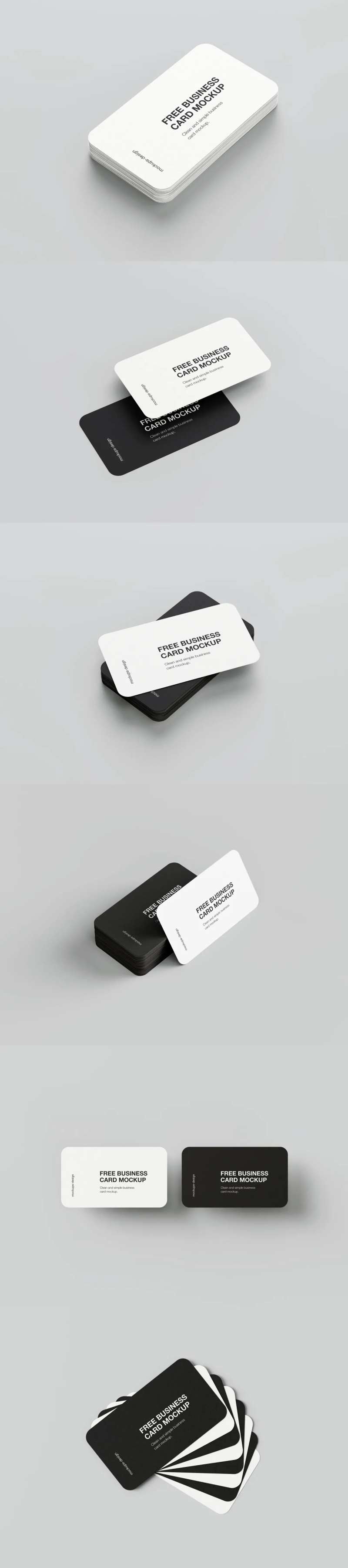 圆角简洁名片样机贴图设计-采灵感-cailinggan.com