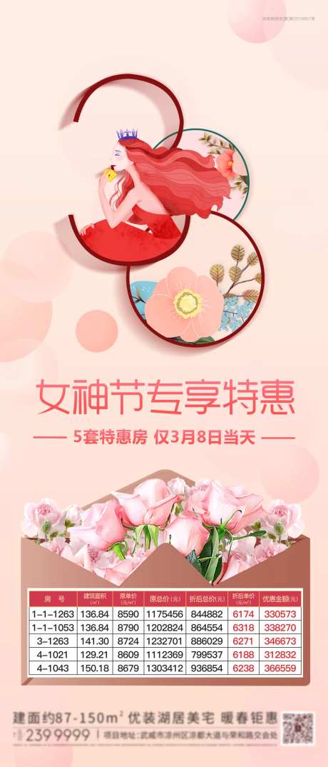 地产女生节38特价房海报-采灵感-https://www.cailinggan.com/