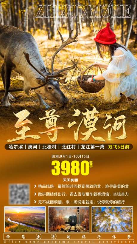 漠河旅游海报-采灵感-https://www.cailinggan.com/