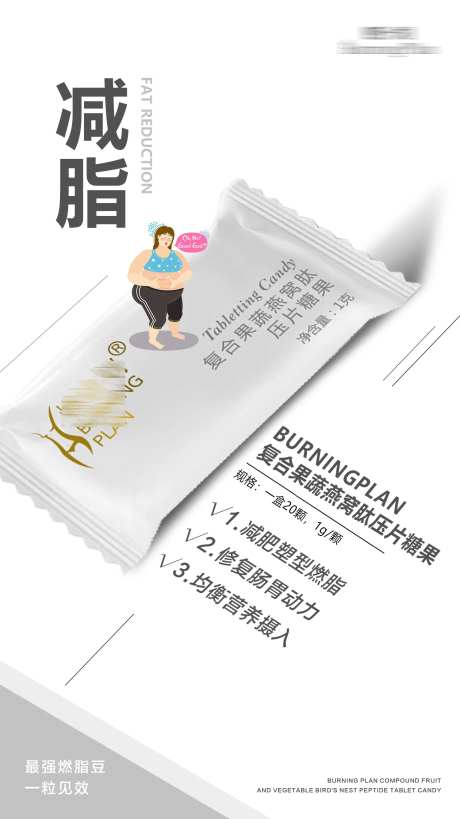 减肥产品功能介绍宣传海报-采灵感-https://www.cailinggan.com/