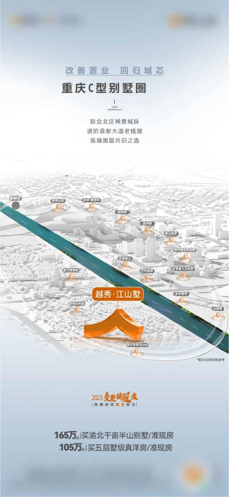 地产叠墅位置价值点简约海报-采灵感-https://www.cailinggan.com/