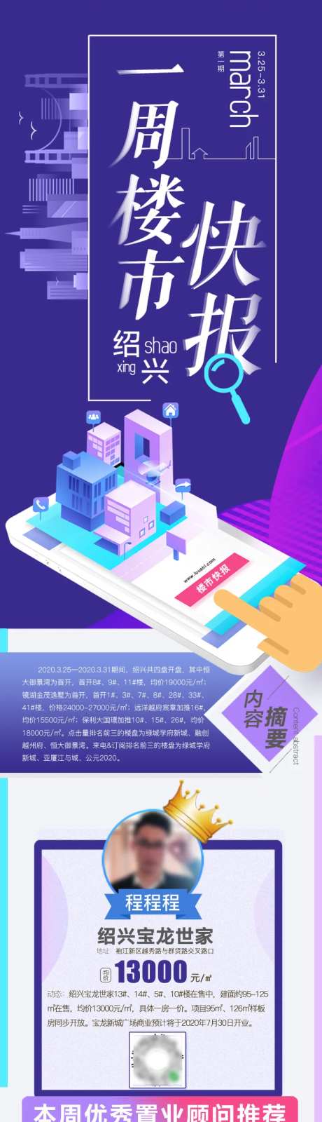 一周楼市快报数据长图H5专题设计-采灵感-https://www.cailinggan.com/