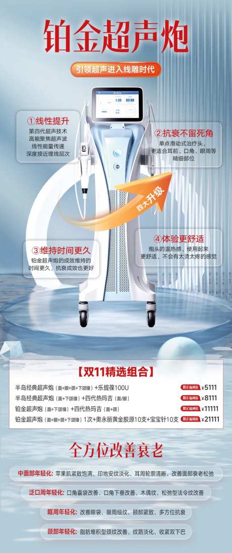 医美铂金超声炮海报-采灵感-https://www.cailinggan.com/