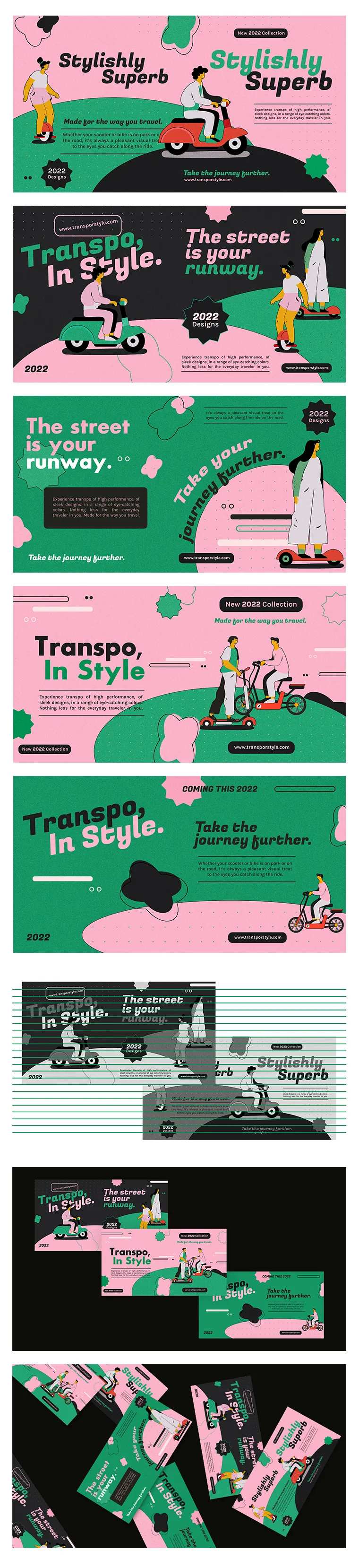 时尚运动插画海报-采灵感-cailinggan.com