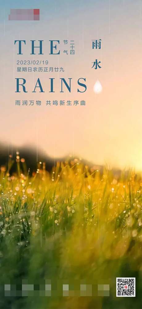 雨水节气海报-采灵感-https://www.cailinggan.com/