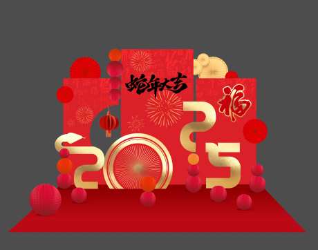 2025春节美陈DP打卡点堆头美陈-采灵感-https://www.cailinggan.com/