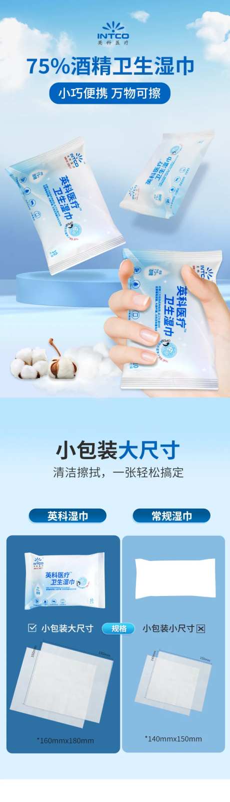 英科医疗小包装卫生酒精湿巾-采灵感-https://www.cailinggan.com/