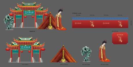 唐朝活动打卡点堆头-采灵感-https://www.cailinggan.com/