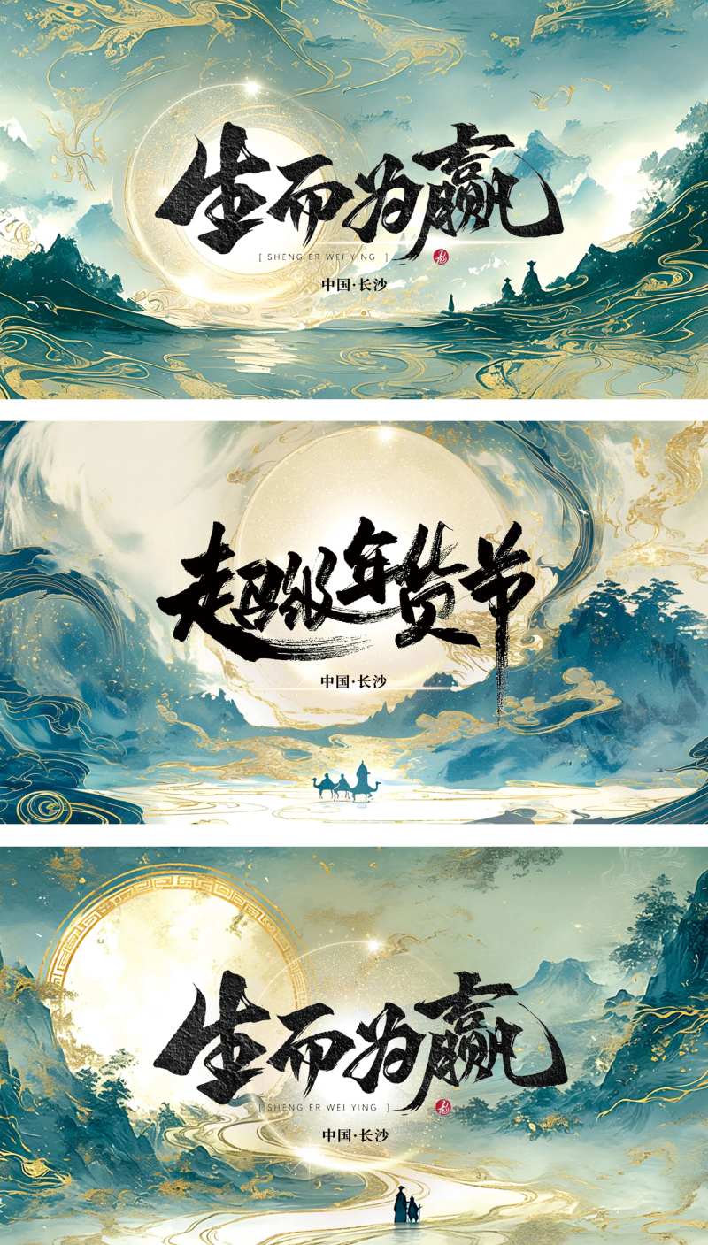 古风国货书法年货节活动展板-采灵感-cailinggan.com