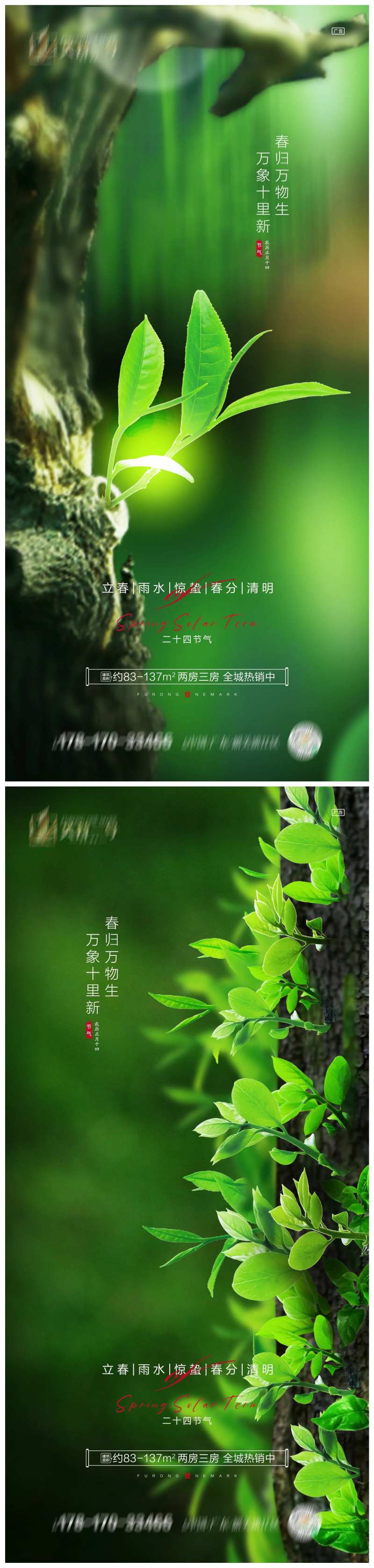 地产立春雨水惊蛰春分清明海报-采灵感-cailinggan.com