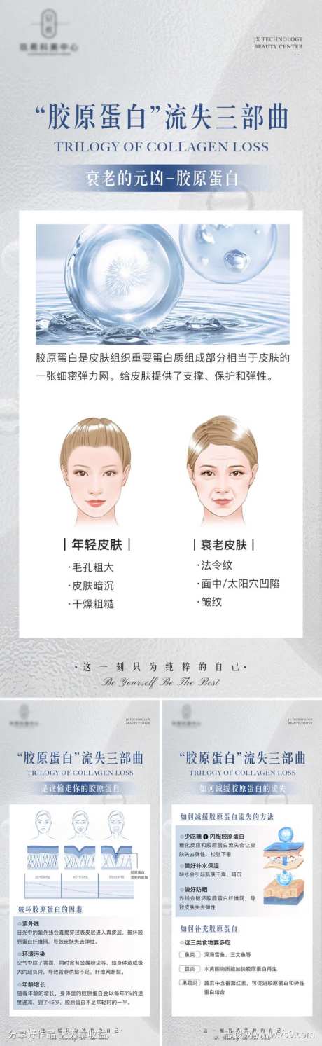 医美胶原蛋白流失海报-采灵感-https://www.cailinggan.com/