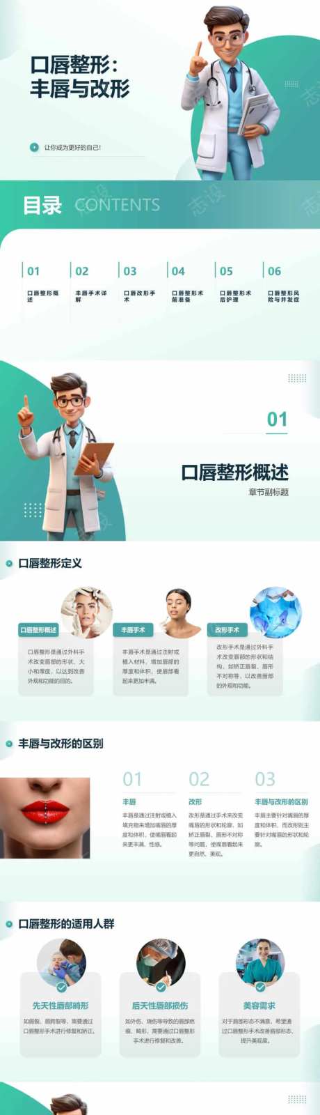 医美口唇整形手术PPT-采灵感-https://www.cailinggan.com/