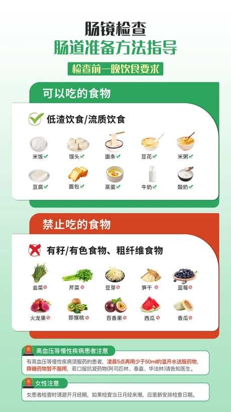 肠镜检查肠道准备海报-采灵感-https://www.cailinggan.com/