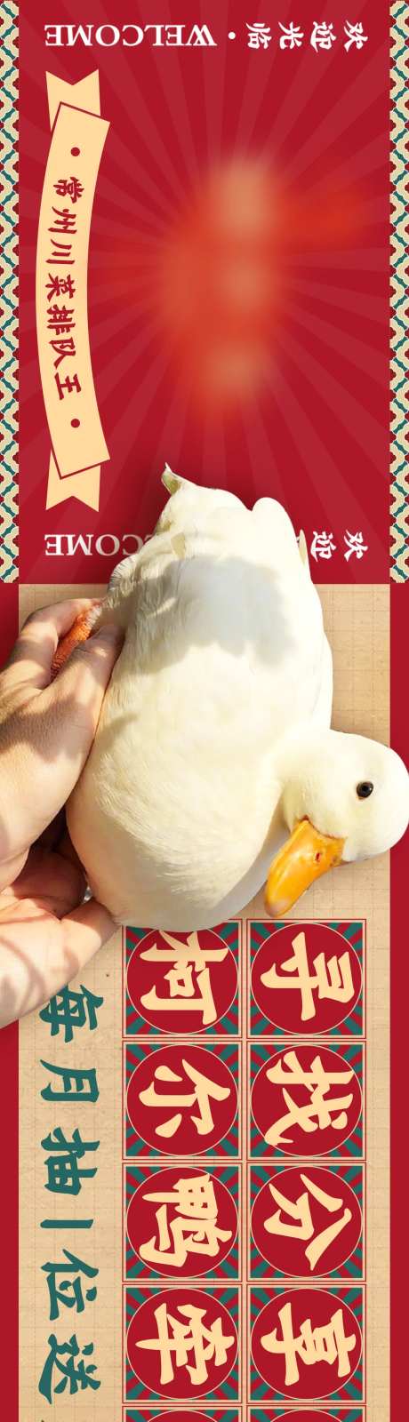 港式复古成都冒菜可达鸭长图海报-采灵感-https://www.cailinggan.com/