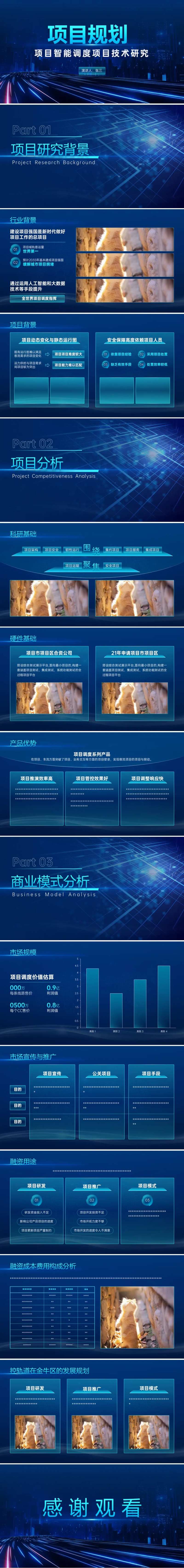 蓝色科技风项目工作汇报ppt-采灵感-cailinggan.com