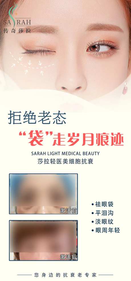 医美祛眼袋项目品类海报-采灵感-https://www.cailinggan.com/