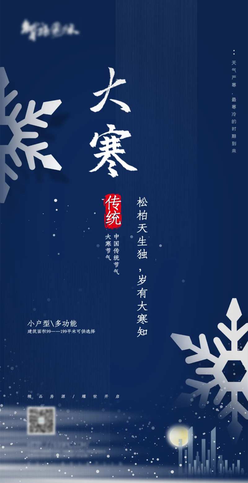 高端大气质感大寒节地产海报-采灵感-cailinggan.com