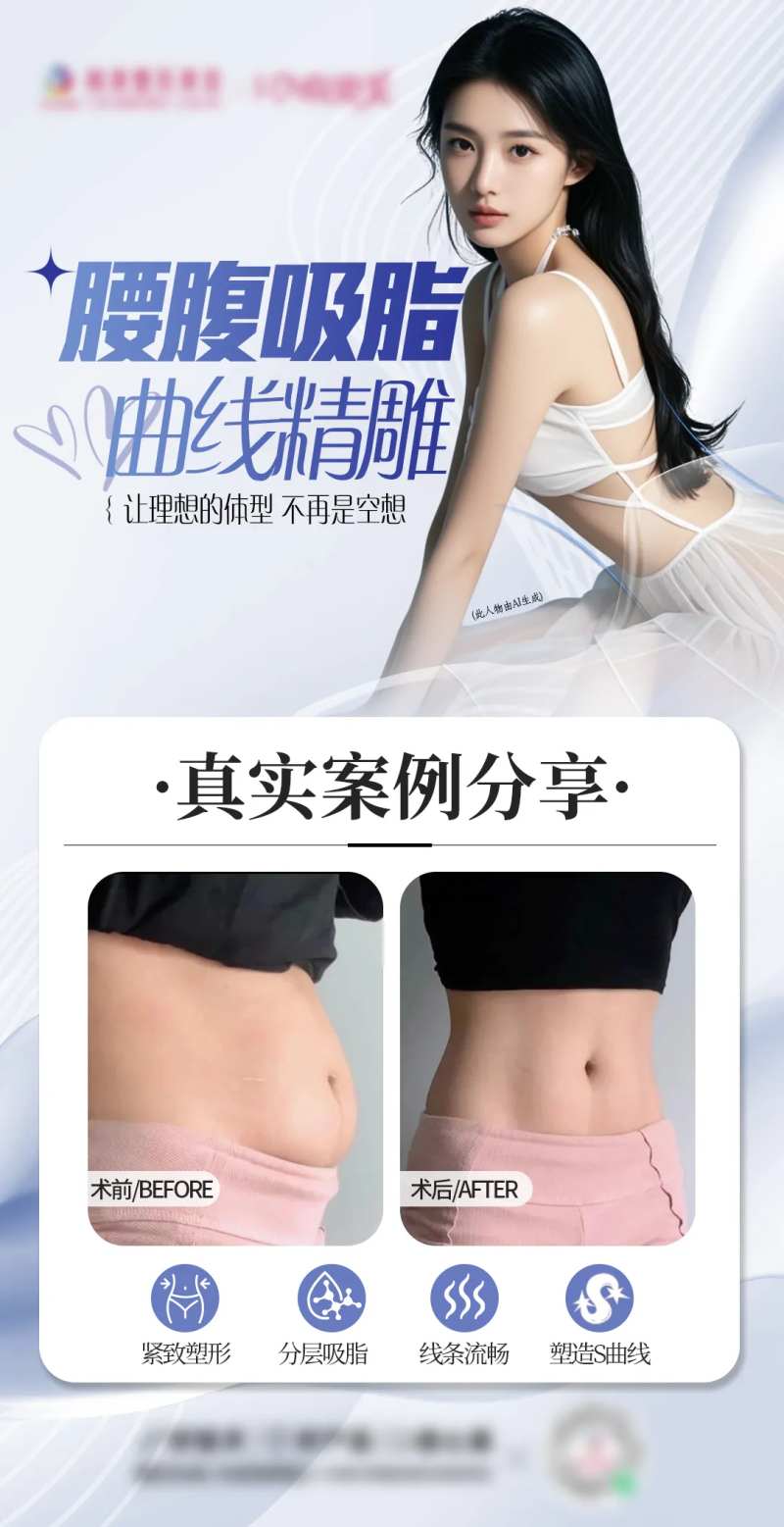 医美腰腹吸脂案例-采灵感-cailinggan.com