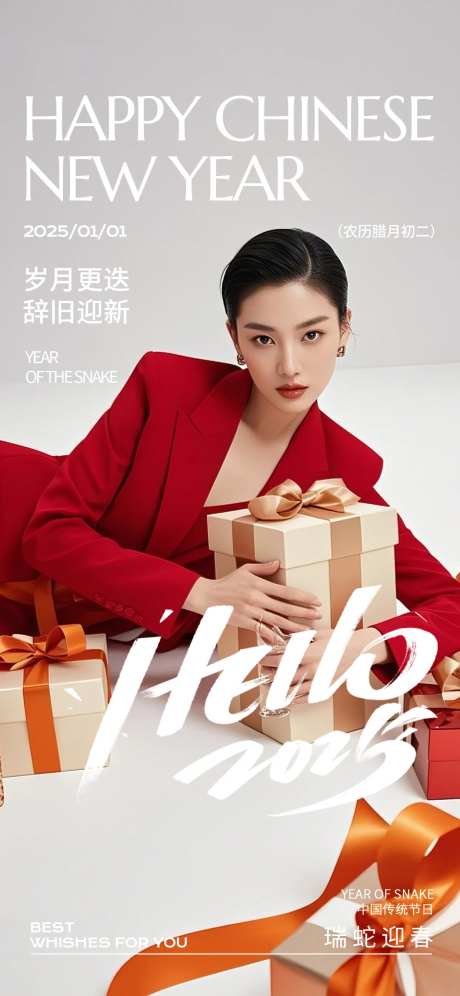 2025新年海报模特礼物盒 -采灵感-https://www.cailinggan.com/