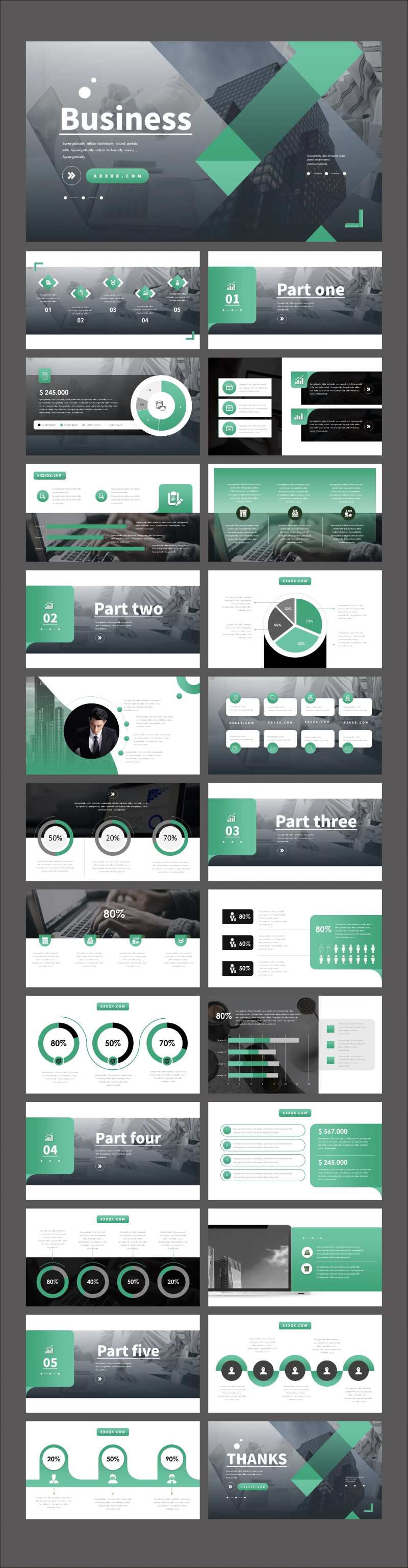 商务风大气简约工作汇报PPT-采灵感-cailinggan.com