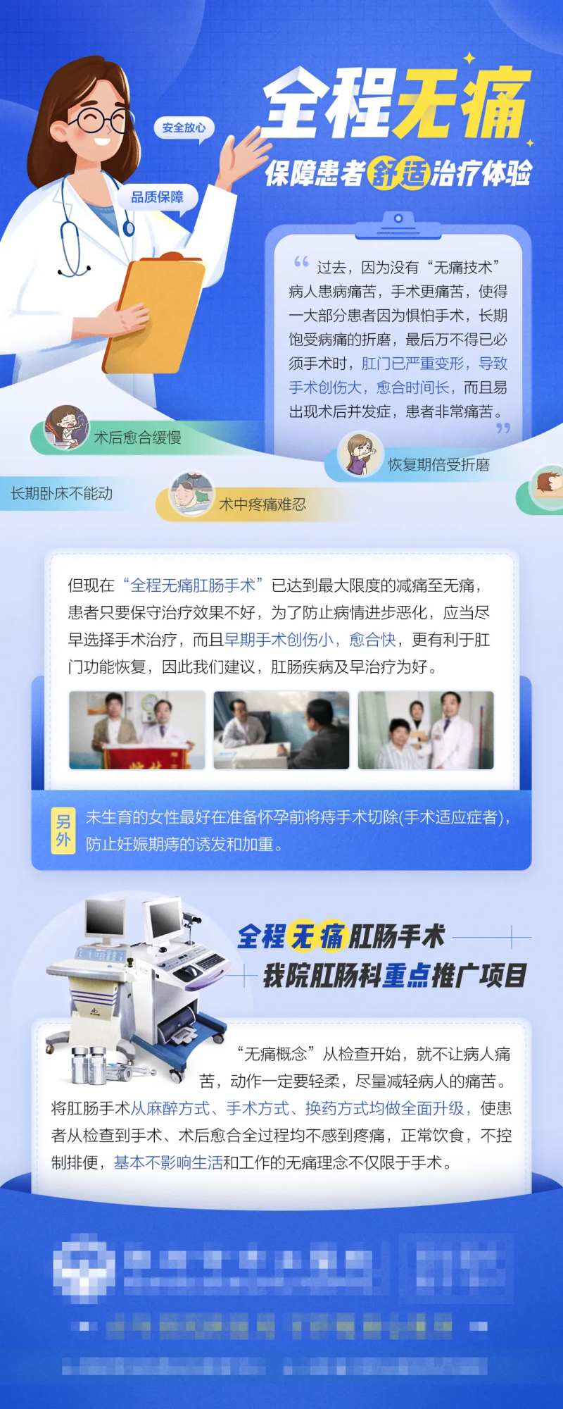 痔疮手术全程无痛医疗创意海报-采灵感-cailinggan.com