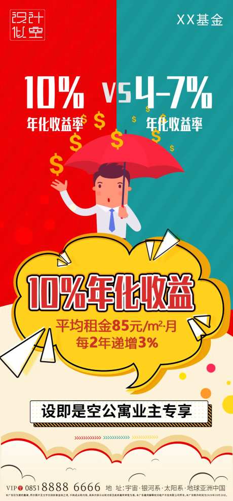 地产公寓投资收益海报-采灵感-https://www.cailinggan.com/
