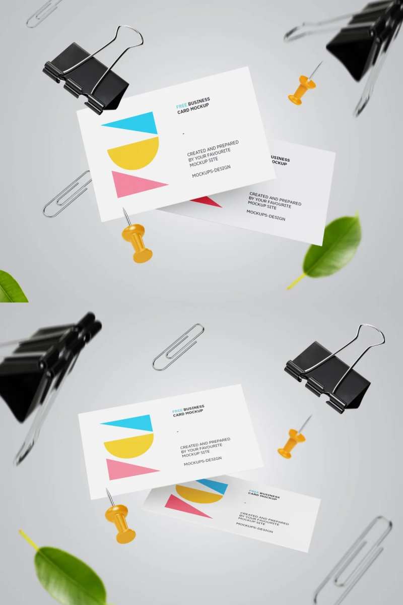 掉落的名片样机贴图模型-采灵感-cailinggan.com