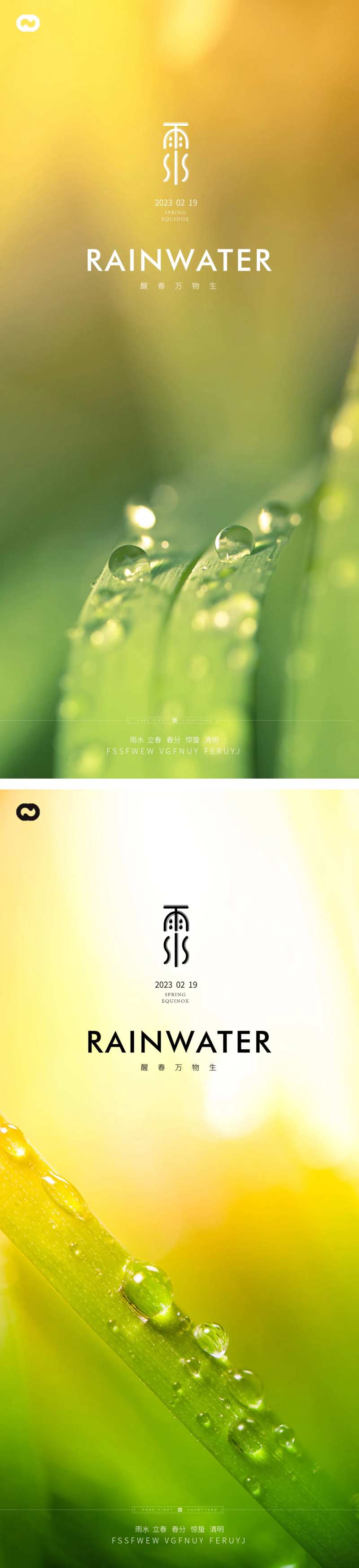 雨水树叶温暖节气海报-采灵感-cailinggan.com