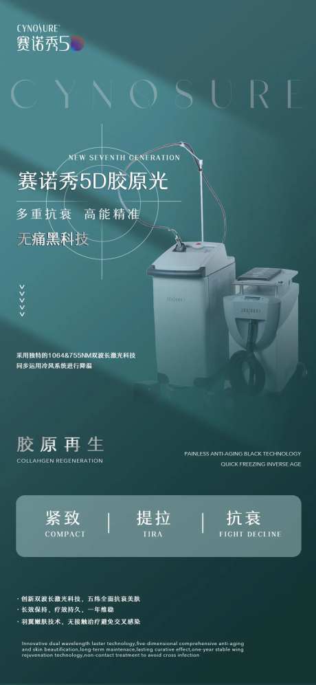 赛诺秀5D胶原光仪器海报-采灵感-https://www.cailinggan.com/