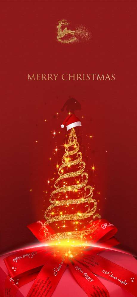 红色喜庆圣诞节海报-采灵感-https://www.cailinggan.com/