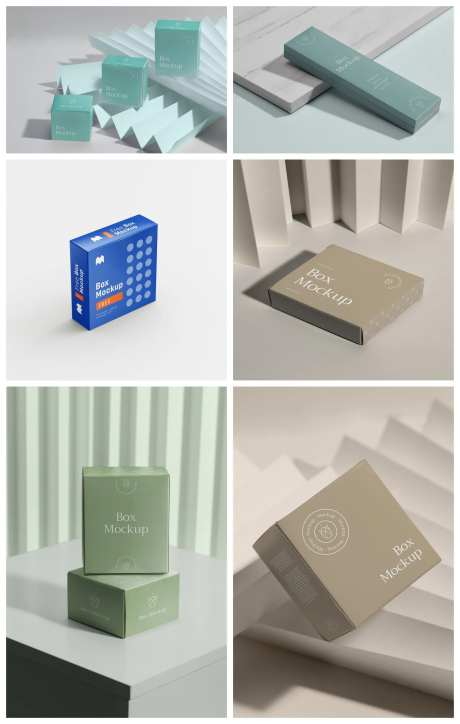 方盒方形纸盒包装样机-采灵感-https://www.cailinggan.com/
