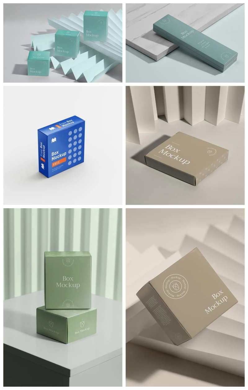 方盒方形纸盒包装样机-采灵感-cailinggan.com