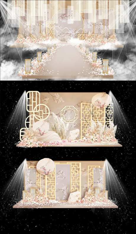 现代中式婚礼效果图-采灵感-https://www.cailinggan.com/