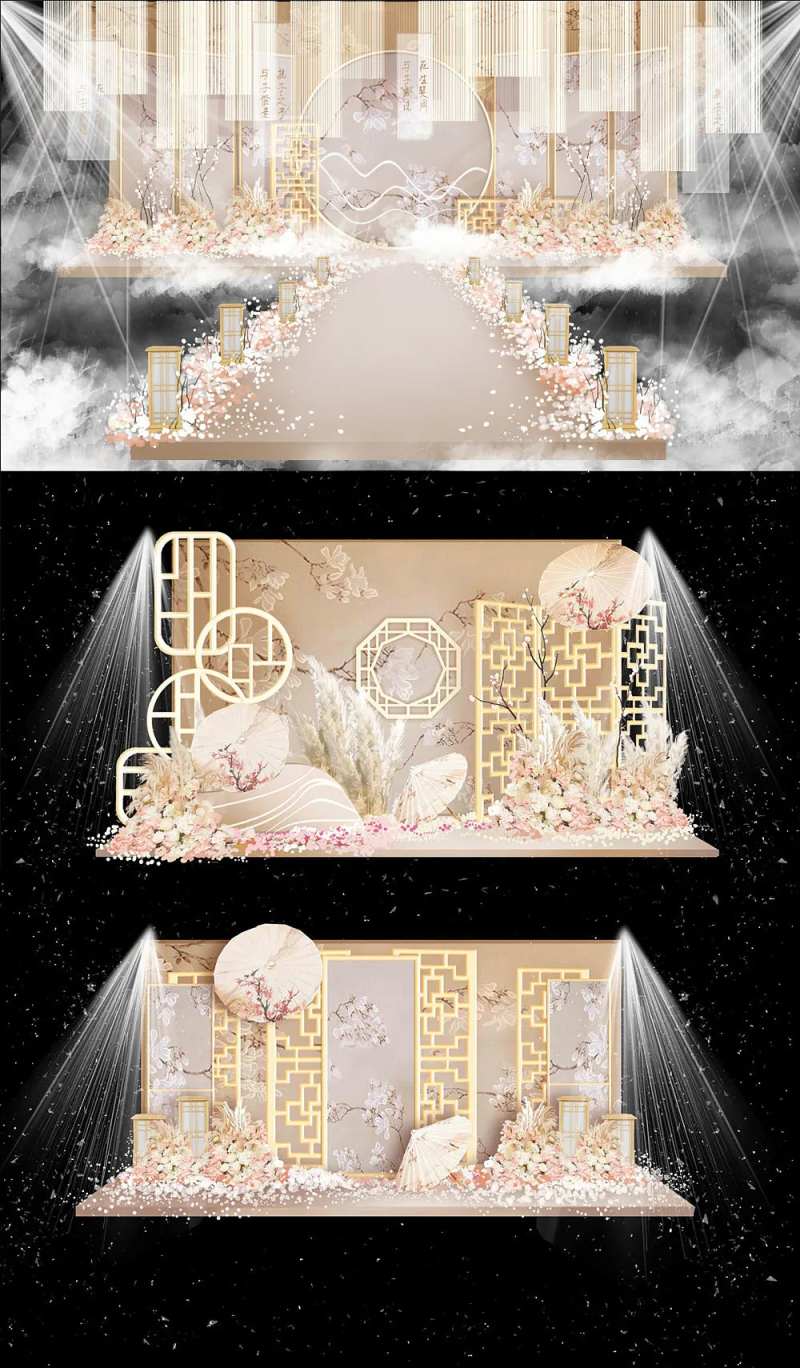 现代中式婚礼效果图-采灵感-cailinggan.com