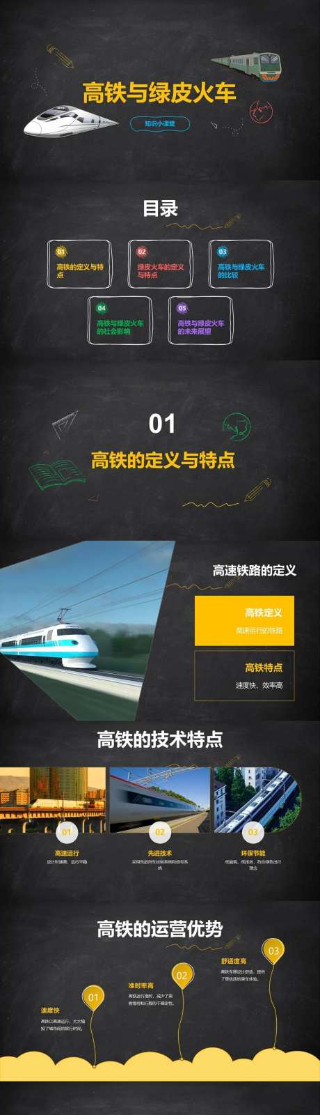 高铁与绿皮火车PPT-采灵感-https://www.cailinggan.com/