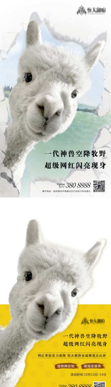 地产羊驼活动海报-采灵感-https://www.cailinggan.com/