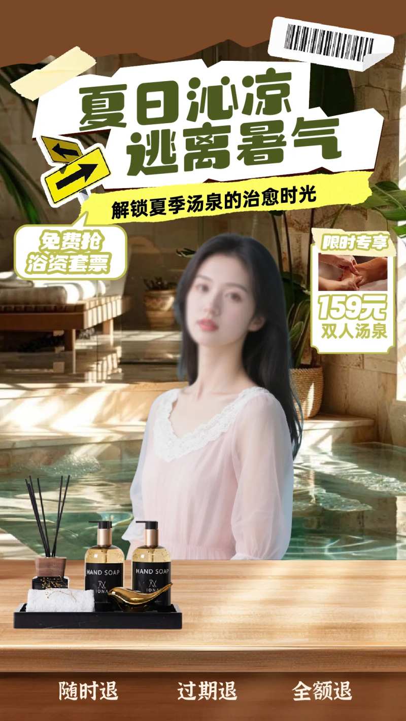 夏季泡浴汤泉足疗直播贴片-采灵感-cailinggan.com