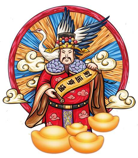 财神爷新年春节异形合影户外展板模板-采灵感-https://www.cailinggan.com/