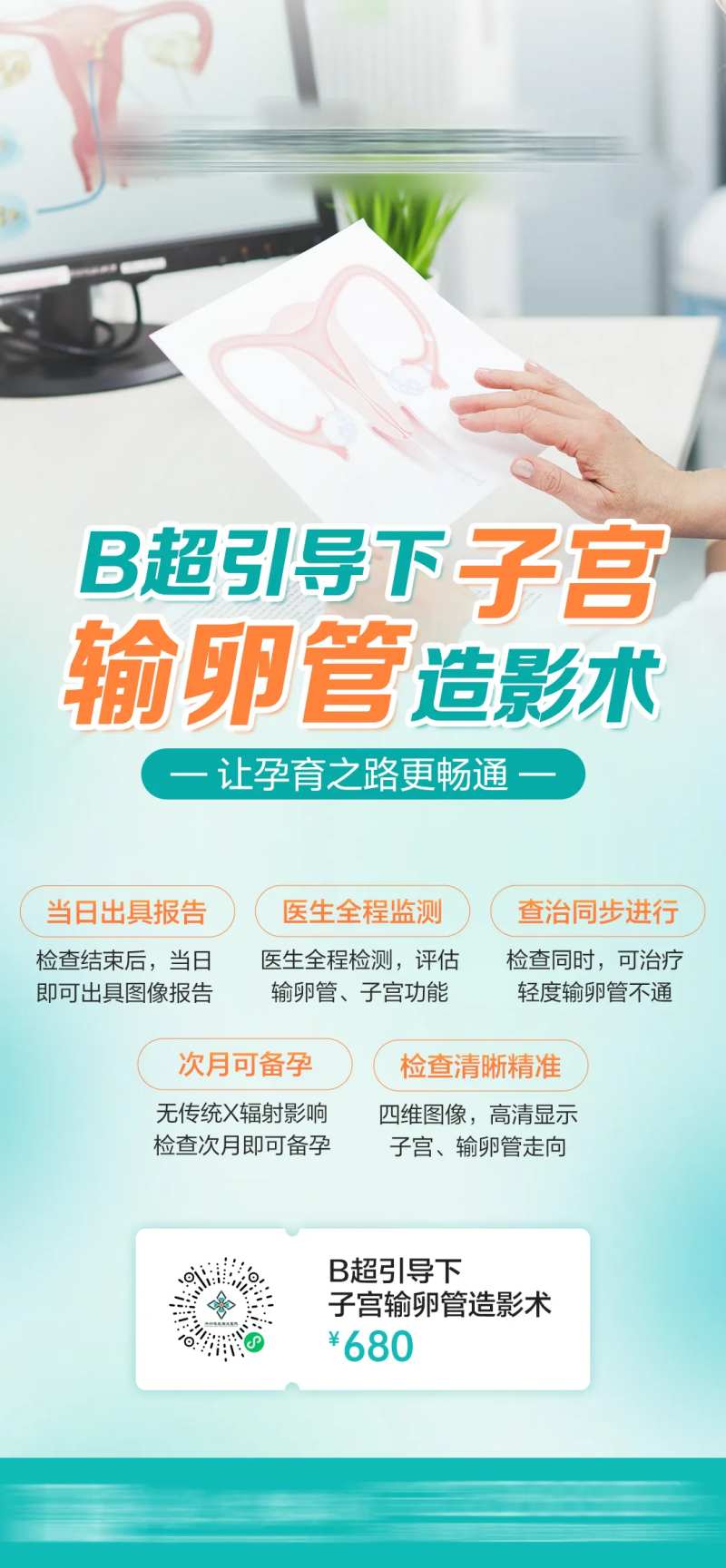 输卵管造影术科普海报-采灵感-cailinggan.com