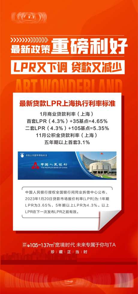 地产政策大字报喜庆海报-采灵感-https://www.cailinggan.com/