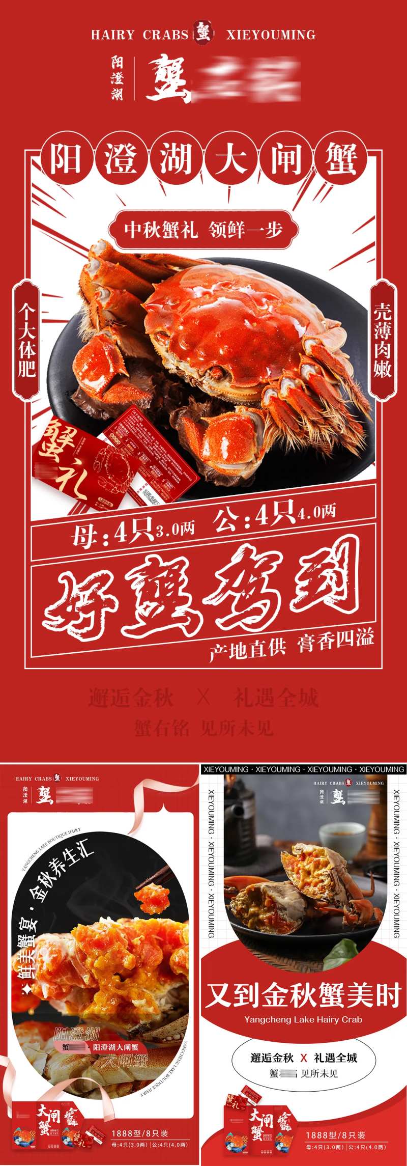 中秋大闸蟹礼品活动海报-采灵感-cailinggan.com