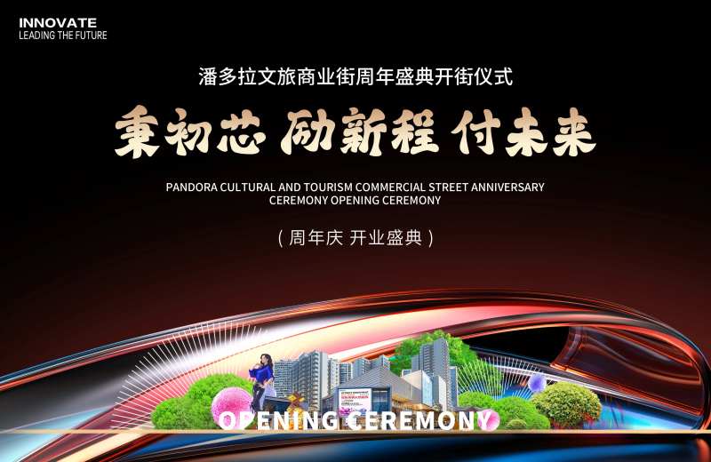 商业街周年庆开街仪式背景板-采灵感-cailinggan.com
