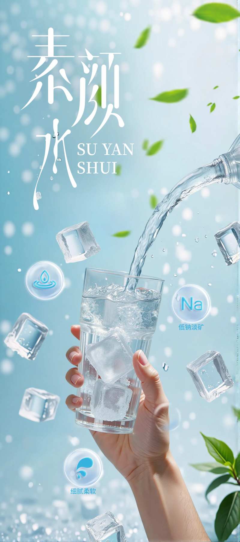 矿泉水纯净水海报主画面-采灵感-cailinggan.com