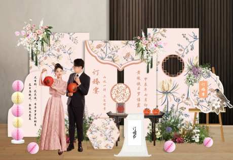 订婚宴中式活动美陈-采灵感-https://www.cailinggan.com/