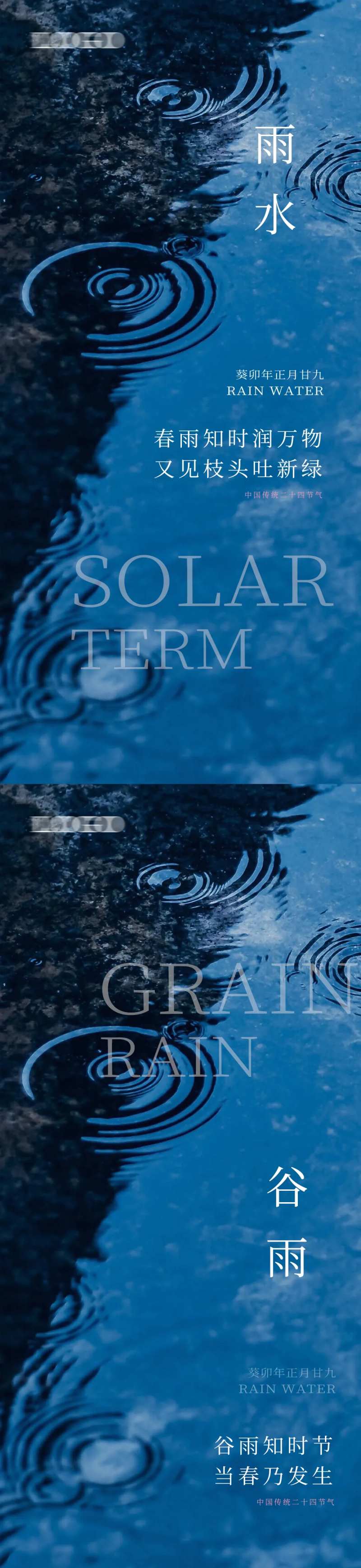 雨水谷雨海报-采灵感-cailinggan.com